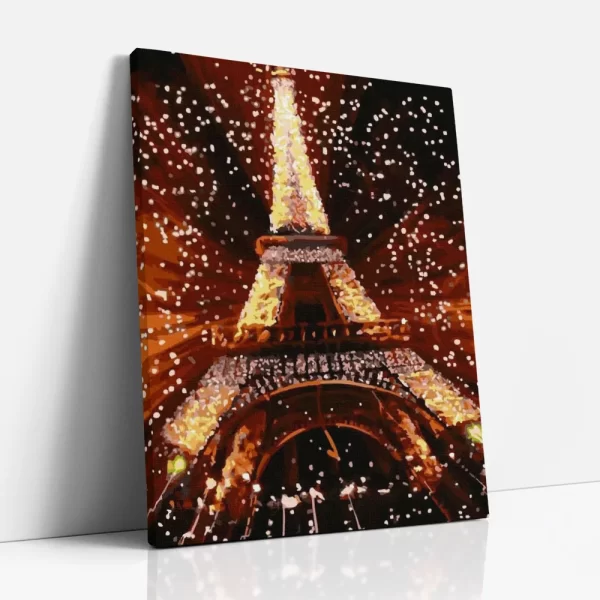 eiffel torony éjjel számfestő oldalról