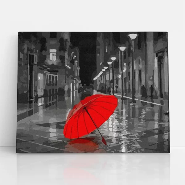 elhagyott esernyő számfestő szemből