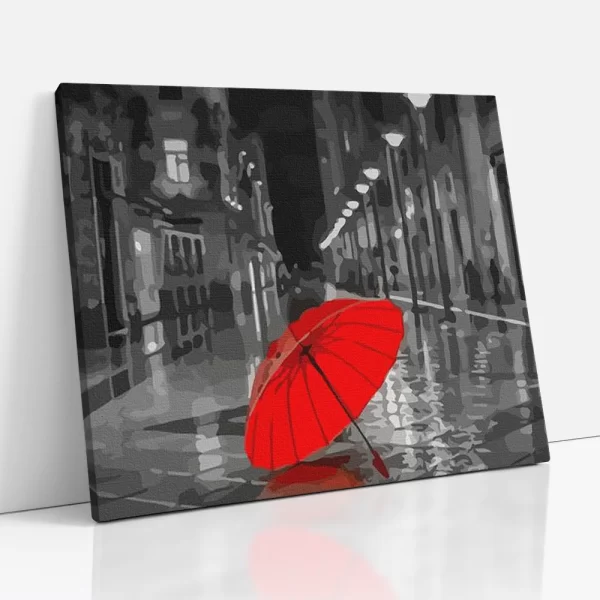 elhagyott esernyő számfestő oldalról