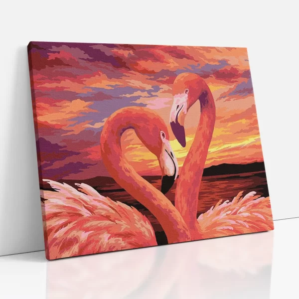 flamingo pár számfestő oldalról