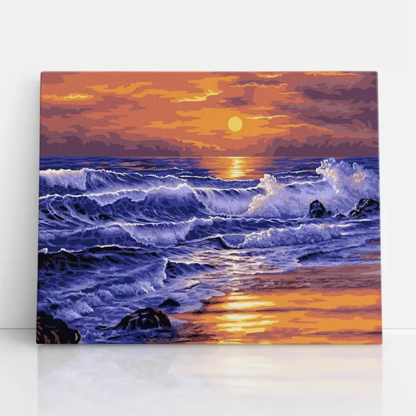 hullámok a naplementében számfestő szemből