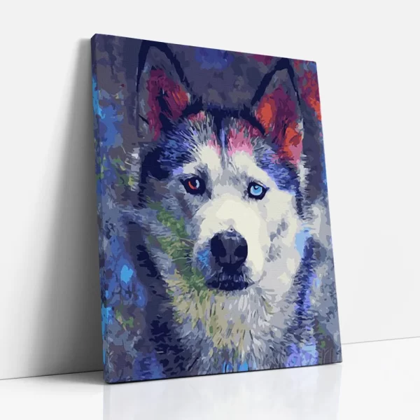 husky kutya számfestő oldalról