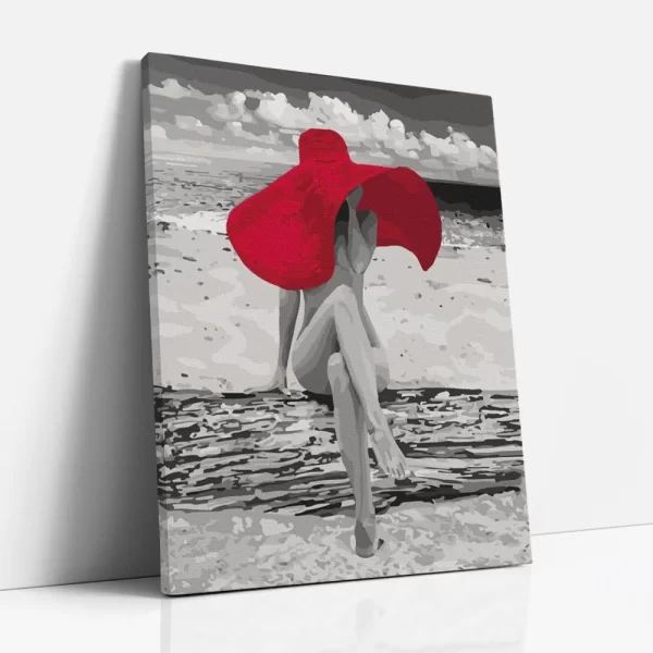 kalapos lány számfestő oldalról