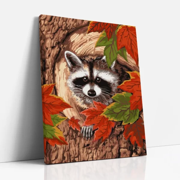 mosómedve ősszel számfestő oldalról