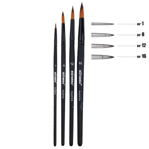 4 db-os motarro fekete ecsetkészlet 1-8-12-16