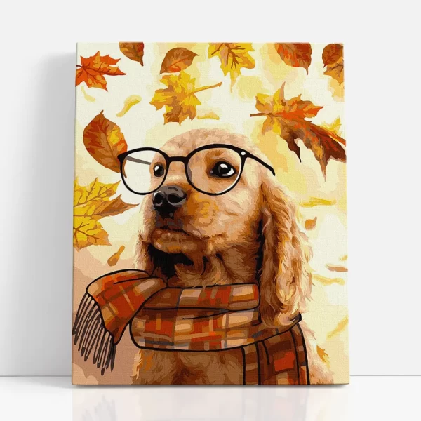 művelt spániel számfestő szemből