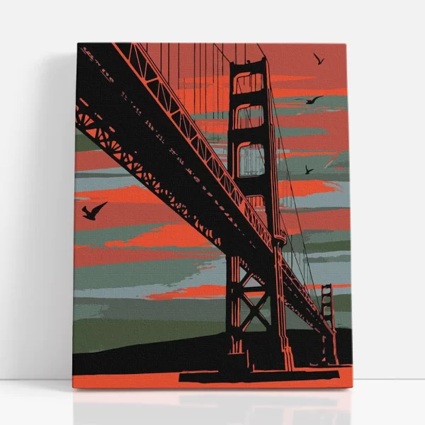 naplemente a hídnál számfestő szemből