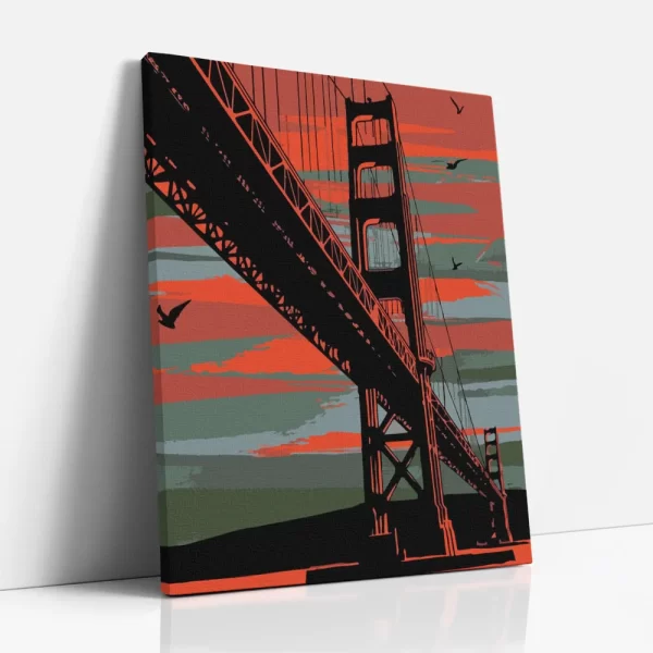 naplemente a hídnál számfestő oldalról