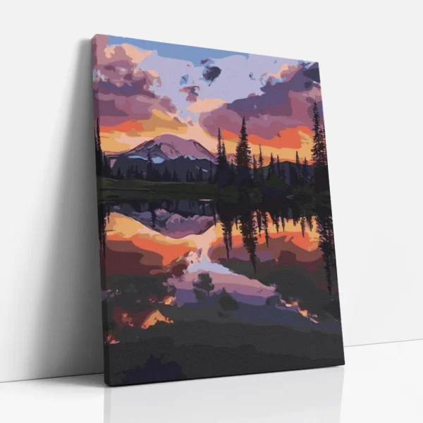 naplemente a víztükörben számfestő oldalról